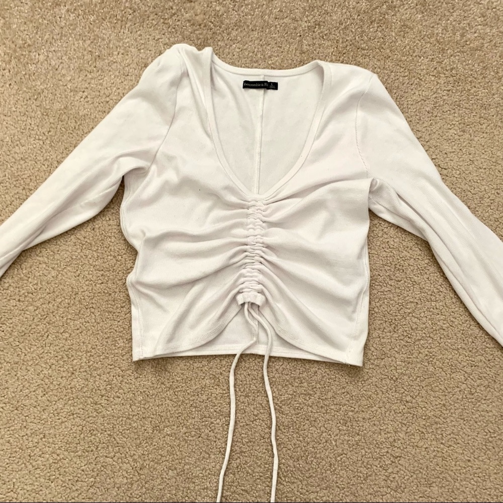 Abercrombie long sleeve ribbed cinch top